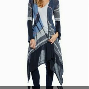 Elan Maxi Duster Hi Low Cardigan Multi Color